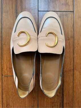 Authentic Chloé "Story" Convertible Loafer - Pink Calfskin Leather - Size 39